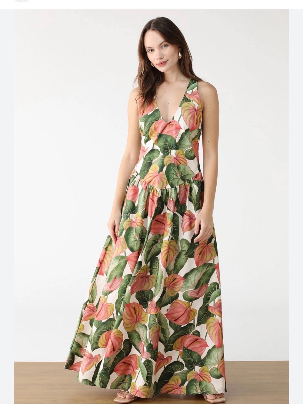 Farm Rio Long Anthurium Printed Dress